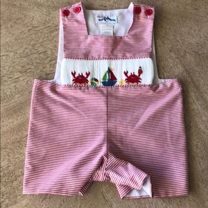 Silly Goose hand smocked Romper 3 months